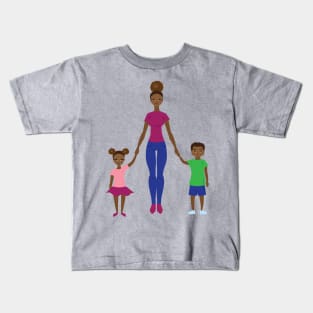 Mom with two kids Kids T-Shirt